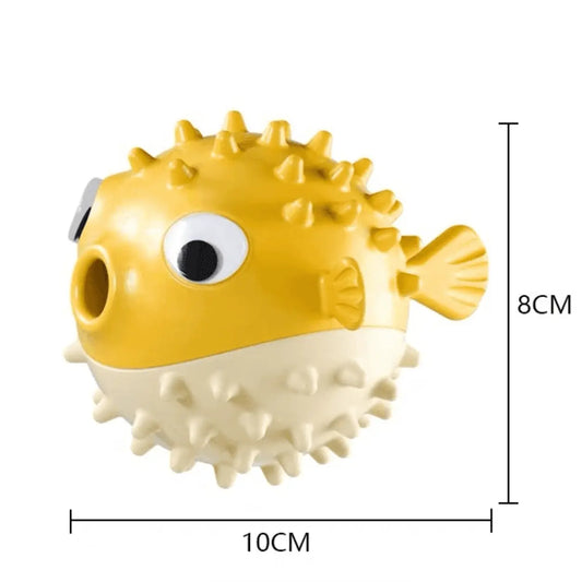 Wobble Fish Treat Toy – Squeaky Dental Chew & Dispenser