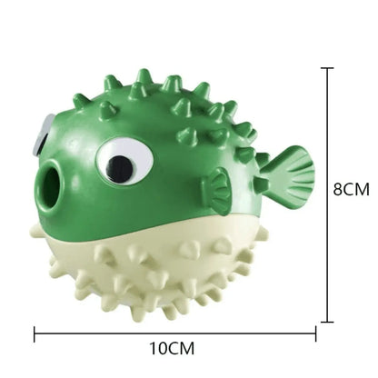Wobble Fish Treat Toy – Squeaky Dental Chew & Dispenser